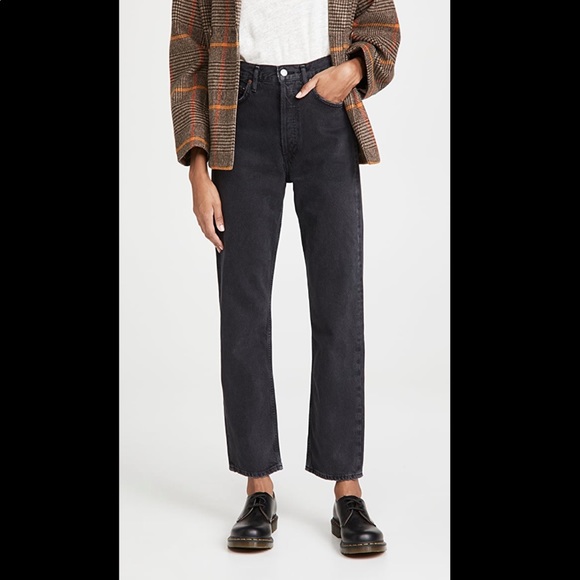 Agolde Denim - Agolde - High Rise Straight Leg Black Jeans